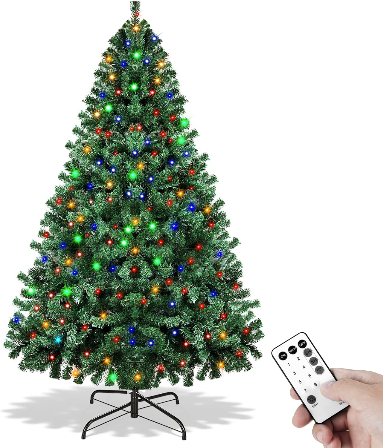 6ft Pre-lit Christmas Tree with Remote - 8 Modes