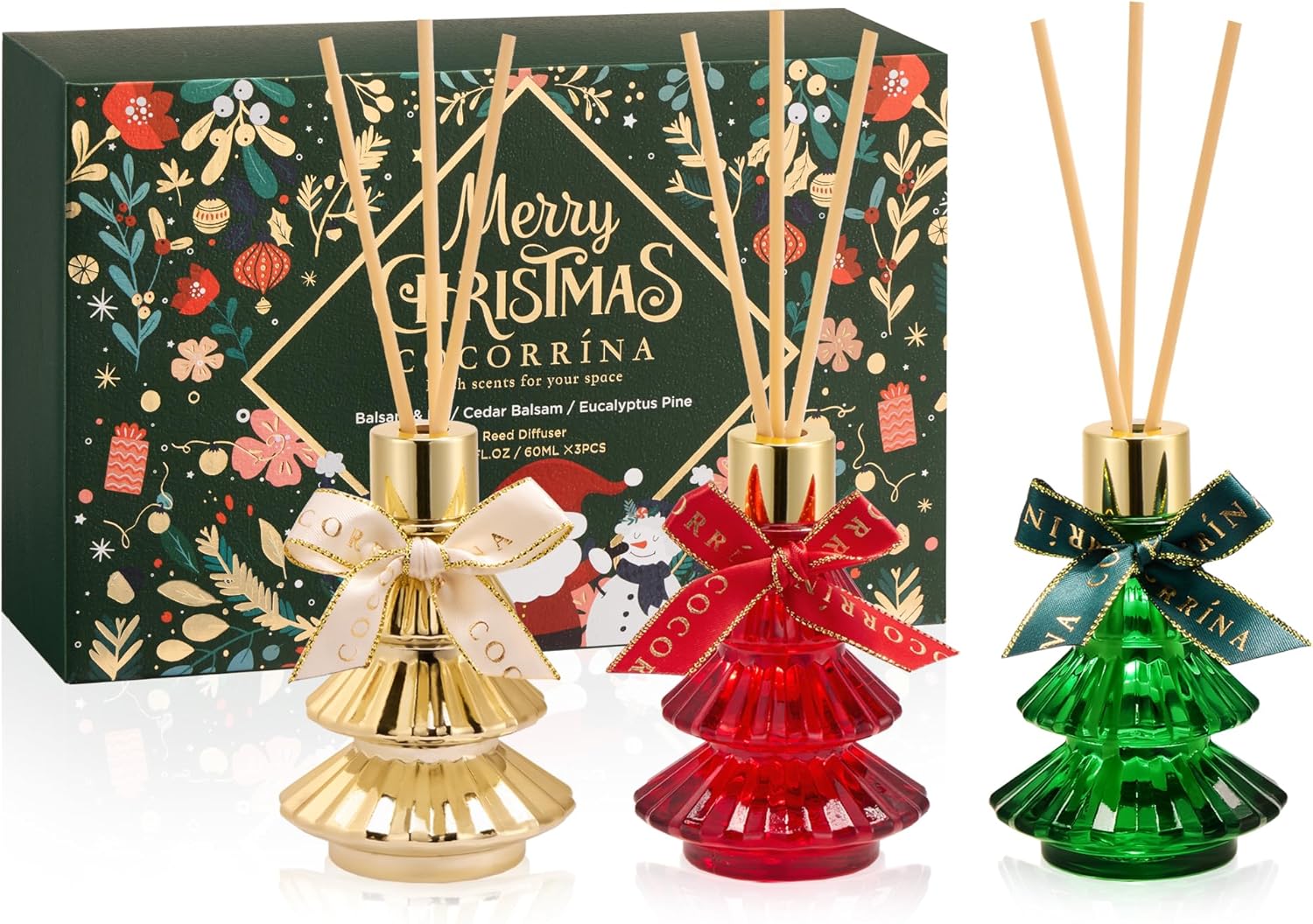 COCORRÍNA Christmas Reed Diffuser Set - 3 Scents