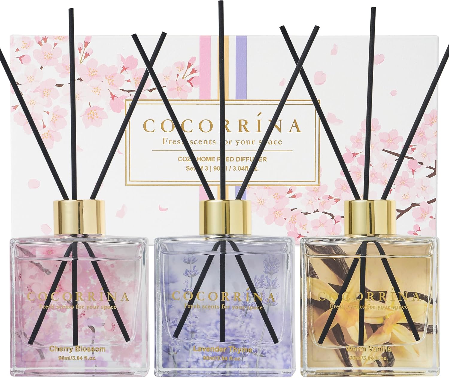 COCORRÍNA 3pk Reed Diffuser Set - 3.04oz Each