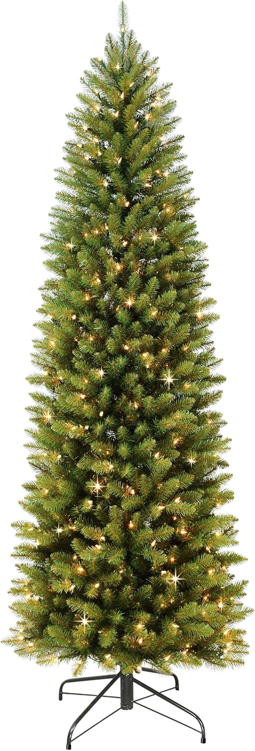 Puleo 7.5ft Pre-Lit Slim Fraser Fir Christmas Tree