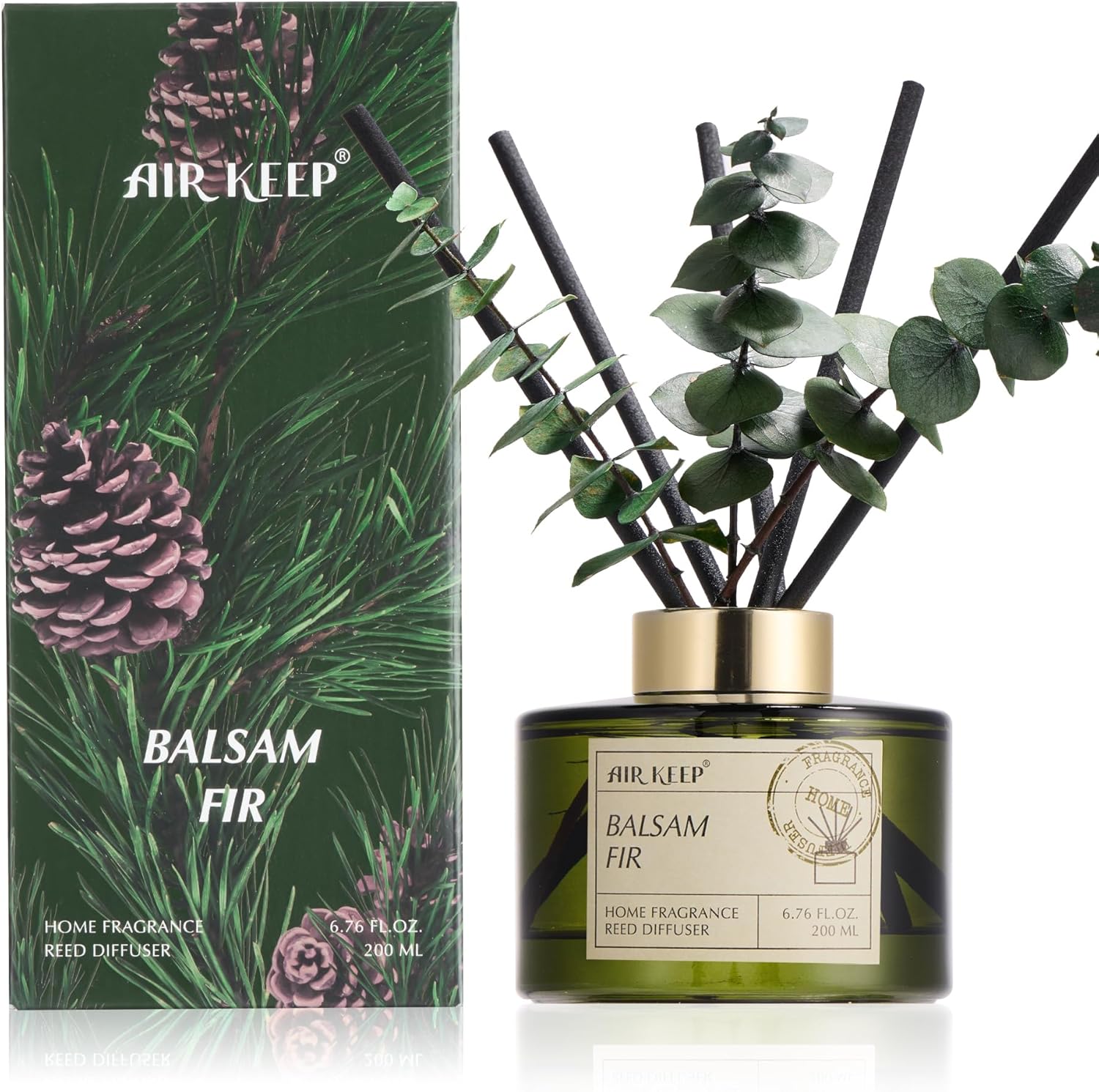 Reed Diffuser Set: 6.76oz Balsam Fir & More - Home Decor