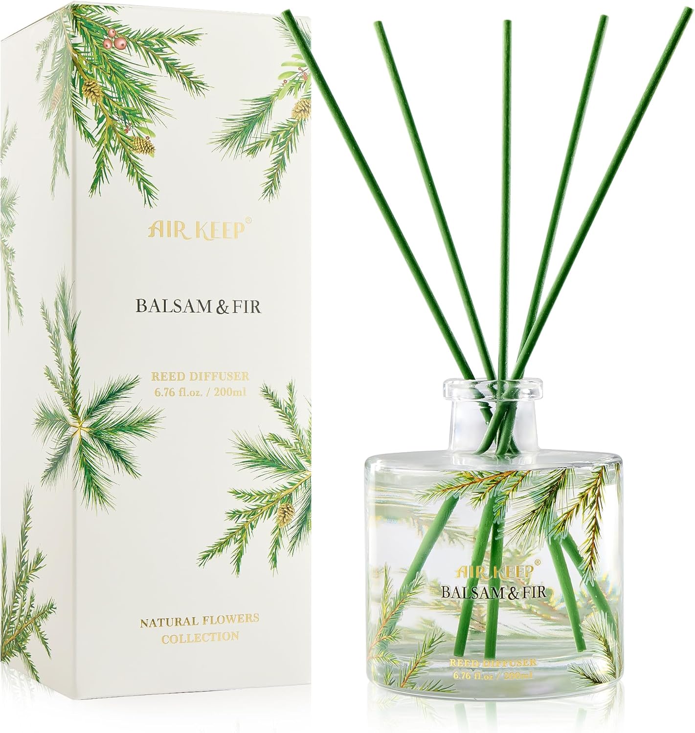 Airkeep Balsam & Fir Reed Diffuser Set
