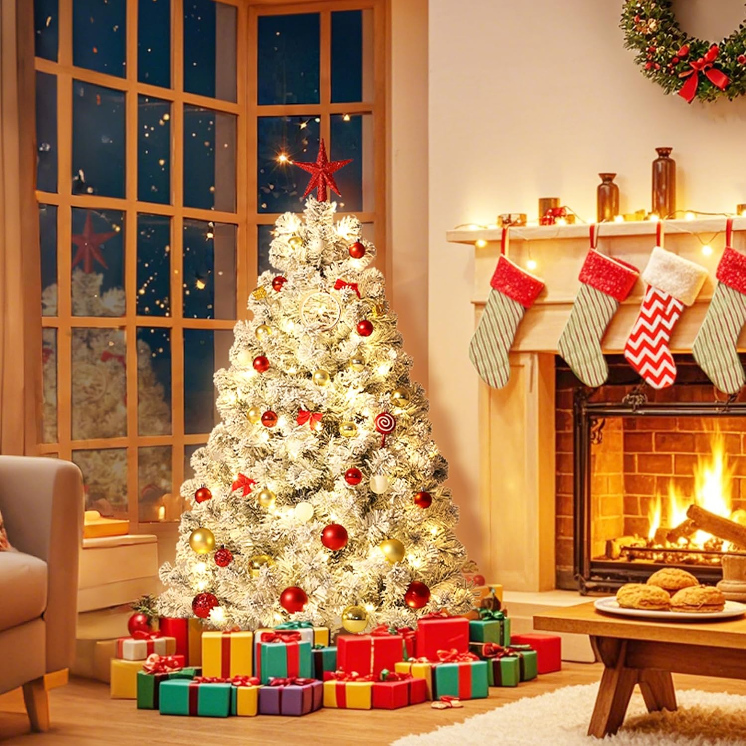 Slim Pencil Pre-Lit Christmas Tree - Indoor/Outdoor